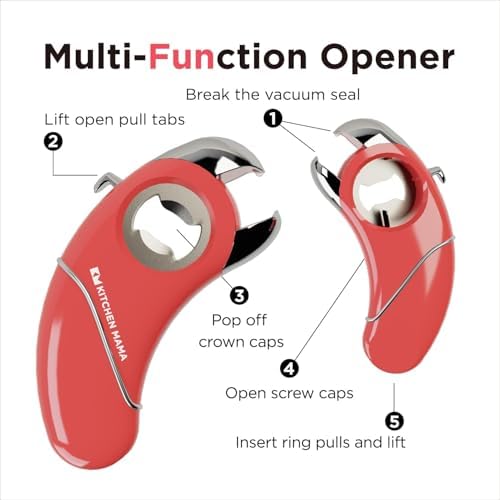 Effortless Kitchen accession Kitchen Mama Epic One Multi-Functional Opener Red