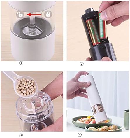 Elegant Electric Salt Pepper Mill Set with LED Light