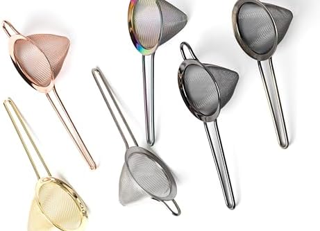 Fine Mesh Strainer with Handle - Gold Finish