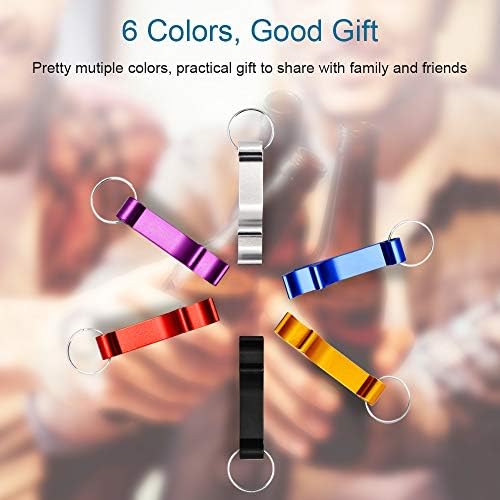 Mcyye 6PCS Colorful Beer Bottle Openers with Keychain