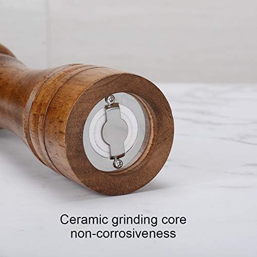 Beautiful Oak Wood Salt Pepper Grinder Set with Elegant Design