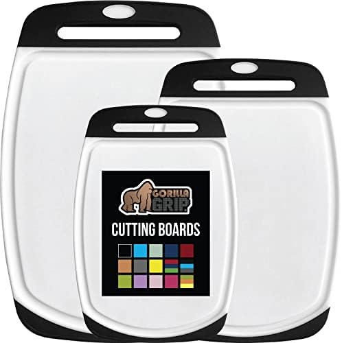 GORILLA GRIP 3-Piece BPA-Free Reversible Kitchen Cutting Board Set