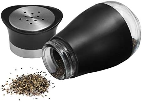 MITBAK Salt and Pepper Shakers 2-Pc Set - Elegant Glass Bottom Compact Design