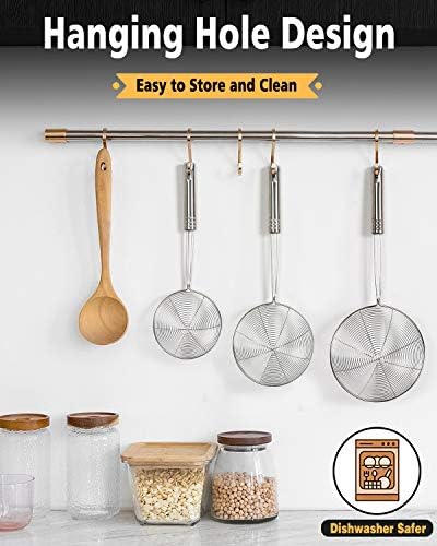 Sturdy Stainless Steel Spider Strainer Set - Easy Cooking Frying Tool
