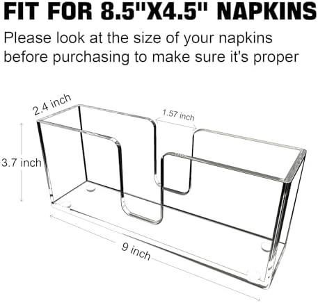 XQIGI Acrylic Napkin Holder - 9 inch Clear Hand Towel Storage Tray