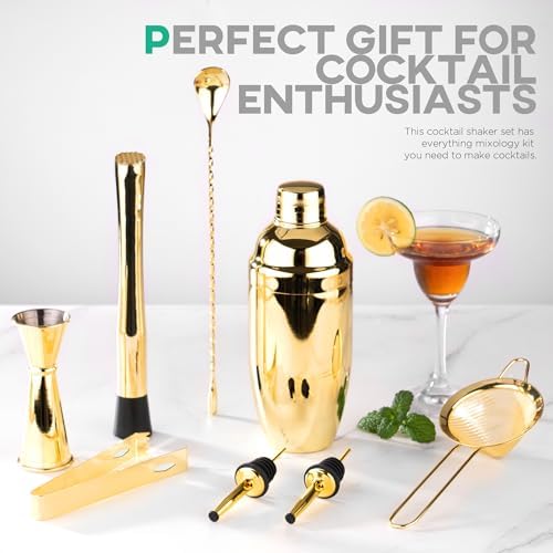 Homestia Gold Cocktail Shaker Set Exclusive Tool Kit