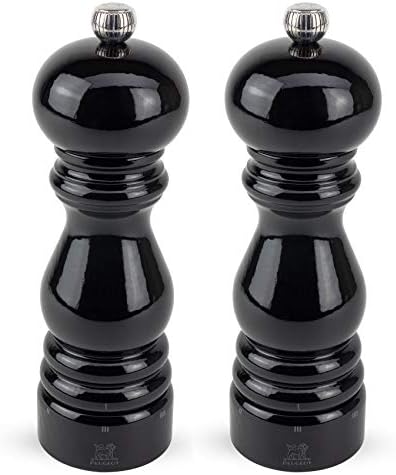 Peugeot Paris USelect 7-inch black lacquer Pepper Salt Mill Set