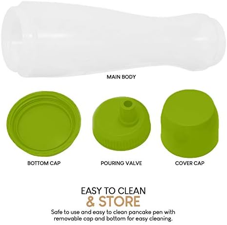 Easy Squeeze Pancake Batter Dispenser with Measurement Markers