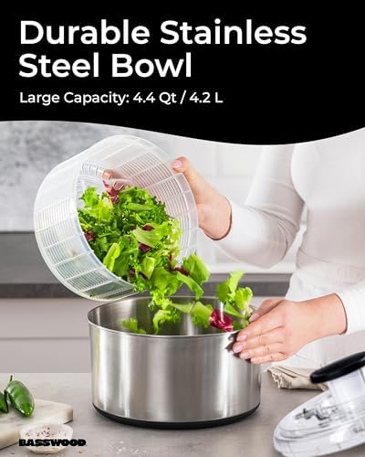 Stainless Steel Pump Salad Spinner