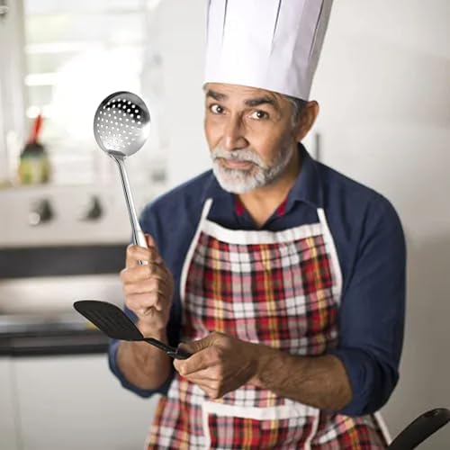 Premium Stainless Steel Strainer Long Handle Durable Kitchen Tool for Nonstick Cookware