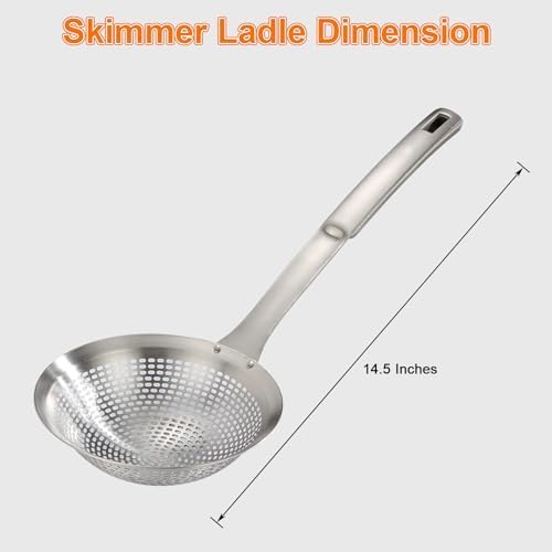 Heavy-Duty 145 Stainless Steel Skimmer Spoon for Cooking Frying