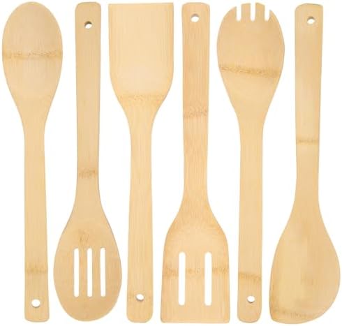 HAKSEN 6PCS Bamboo Cooking Utensils Set 1