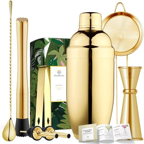 Homestia Gold Cocktail Shaker Set Exclusive Tool Kit