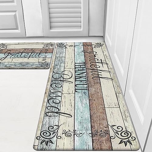 Comfort Non-Slip Kitchen Mat Set for Standing DeskFarmhouse Style