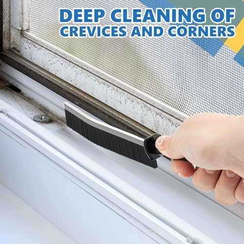 Quilted Hard Bristle Crevice Cleaning Brush for Bathrooms kitchens