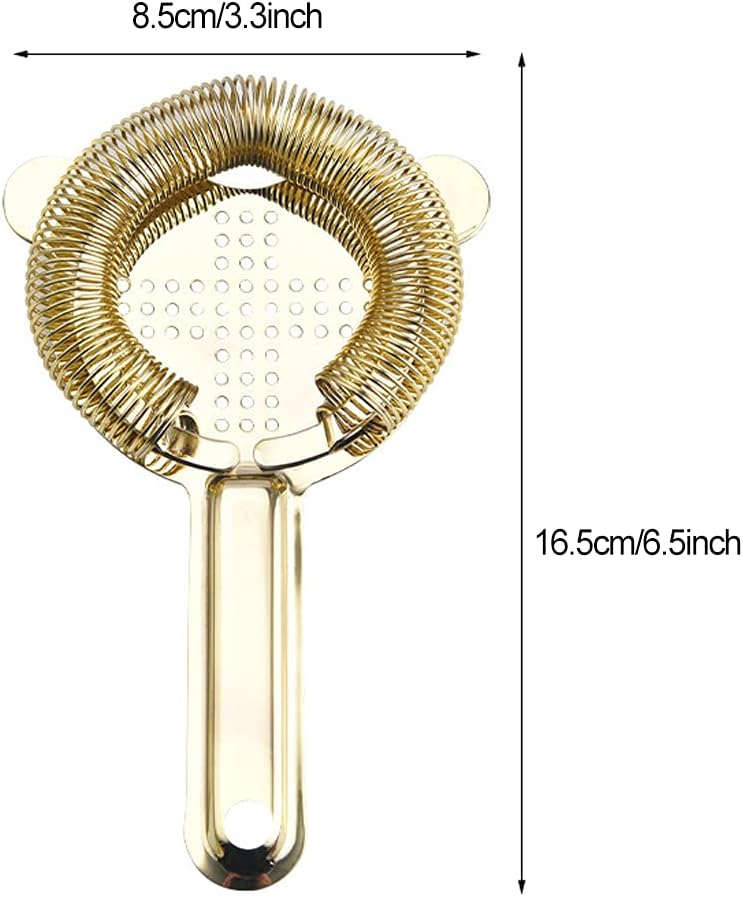 Heavy-Duty Stainless Steel Bar Strainer for Cocktails and Muddled Drinks