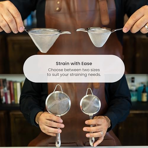 Professional Bartender Strainer Double-Strain 304 Steel Ergonomic Design