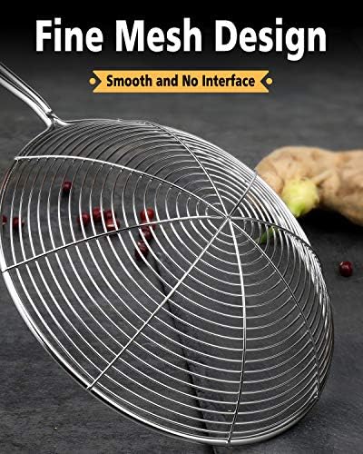 Sturdy Stainless Steel Spider Strainer Set - Easy Cooking Frying Tool