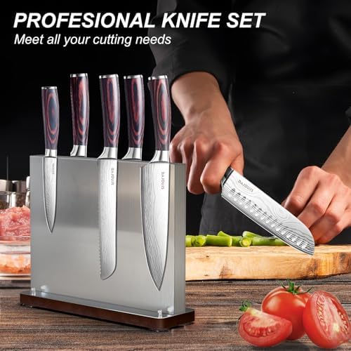 Versatile Kitchen Knife Set with Magnetic Block