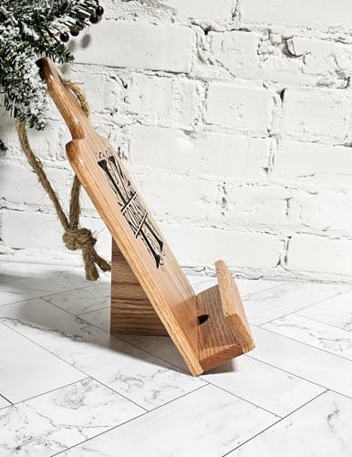 Handmade Personalized Oak Recipe Stand Custom Keyboard for Recipe Storage