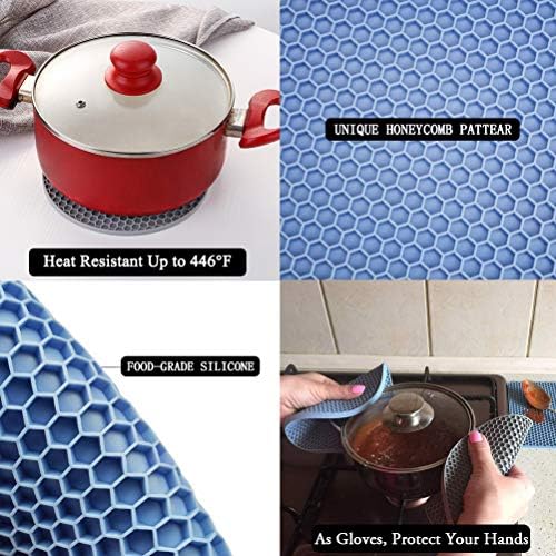 Premium Silicone Trivets for Hot Dishes 4-Pack with Heat-Resistant Surface