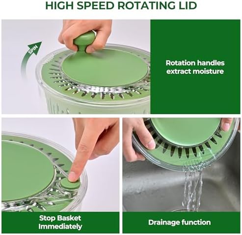SUSTEAS Salad Spinner Efficient Kitchen Tool