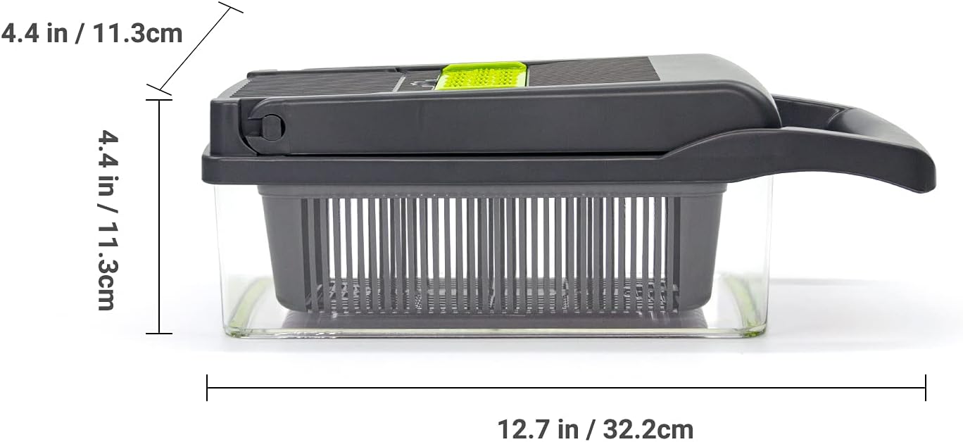 KAUKKO 9 in 1 incrementsal Vegetable Chopper with Food Container Set