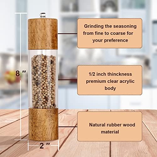 Premium Acrylic Salt Pepper Grinder Set