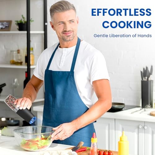 UNNEES Electric Salt and Pepper Mill Set 2-Piece Compact Powerful