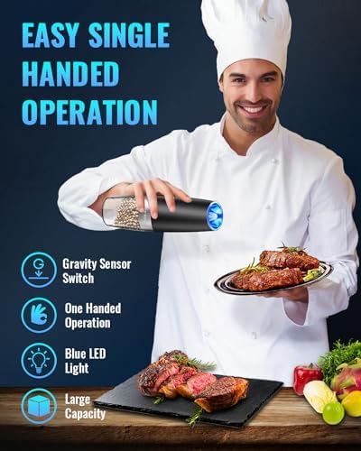 Adjustable Electric Gravity Spice Mill Set