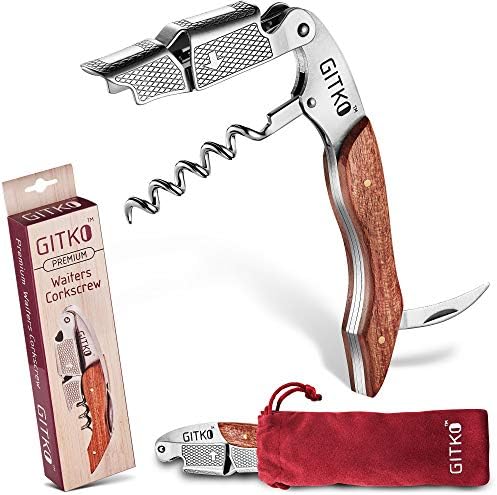 Professional Grade Wine Opener - Rosewood Handle Durable Multi-functional for Professionals Amateurs