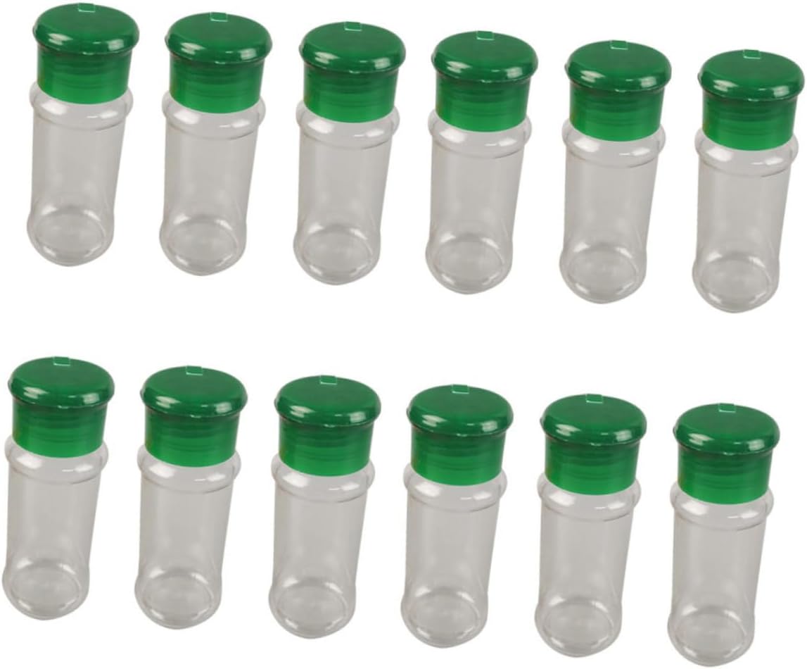 VINTORKY 24-Piece Green Plastic Seasoning Bottle Set