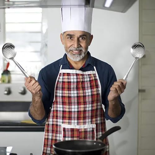 Premium Stainless Steel Strainer Long Handle Durable Kitchen Tool for Nonstick Cookware