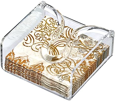 Amazing Abby Acrylic Cocktail Napkin Holder with Weighted Arm