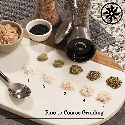 KIBAGA Stainless Steel Salt Pepper Mill Set