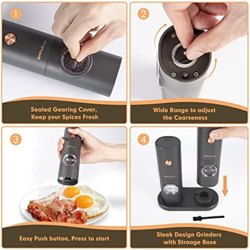 SIMPLETASTE Electric Salt and Pepper Grinder Set