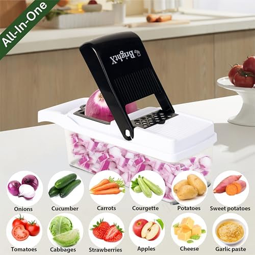 BrightX Multifunctional Vegetable Chopper with Container