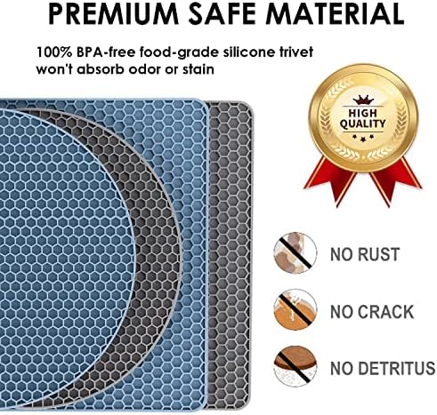 Premium Silicone Trivets for Hot Dishes 4-Pack with Heat-Resistant Surface
