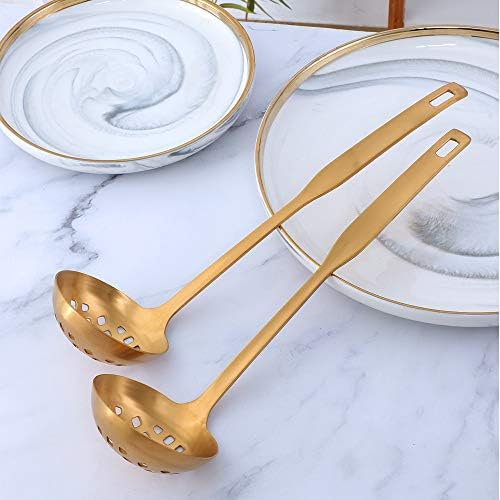 2-Piece Gold Colander Ladle Set for Hotpot