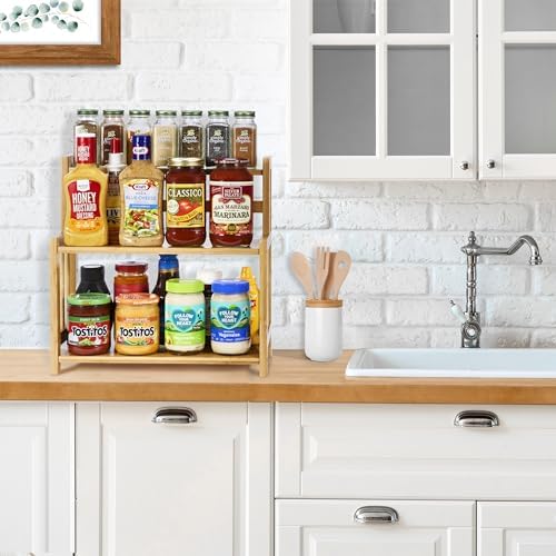 Sorbus 3-Tier Bamboo Spice Storage Organizer
