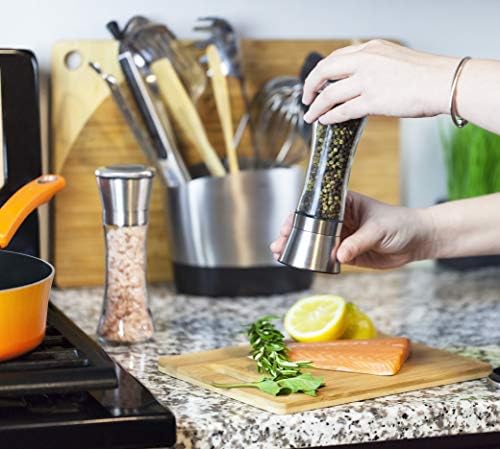 KIBAGA Stainless Steel Salt Pepper Mill Set