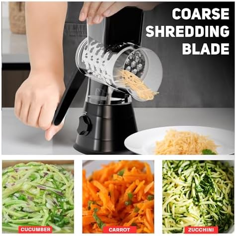 Experience the Convenience of Nonnis Kitchen - 3 Blade Manual Cheese Grater