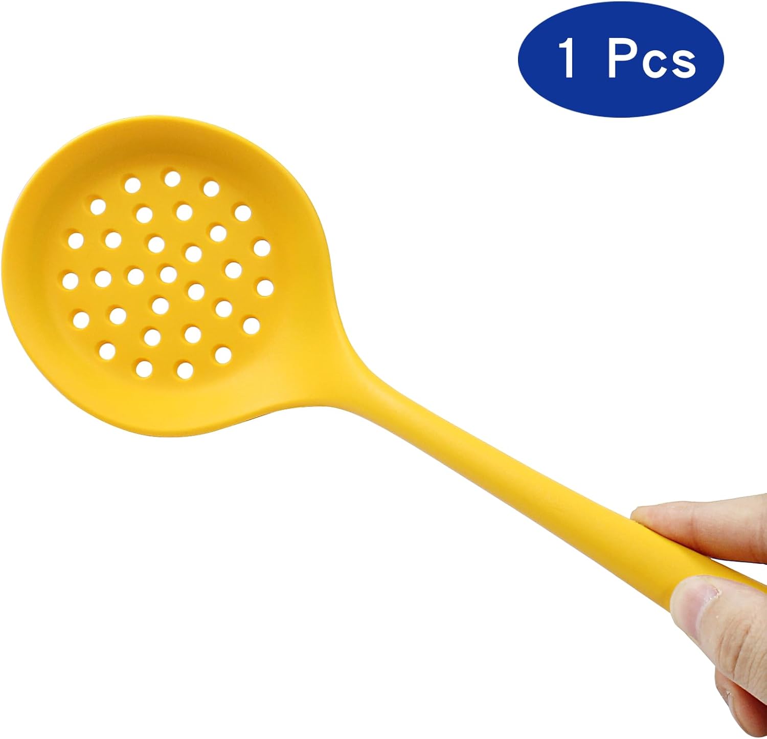 BokWin Heat-Resistant Silicone Strainer Spoon Yellow