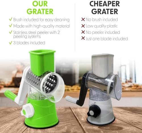 Manual Cheese Grater Slicer Complete Kitchenessential for grating slicing and grinding