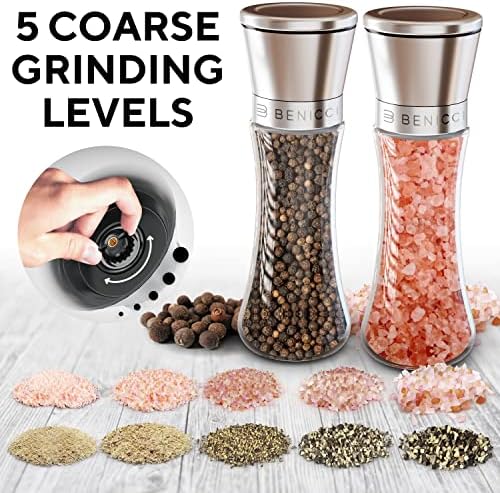 Premium Salt and Pepper Grinder Set of 2