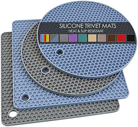 Premium Silicone Trivets for Hot Dishes 4-Pack with Heat-Resistant Surface