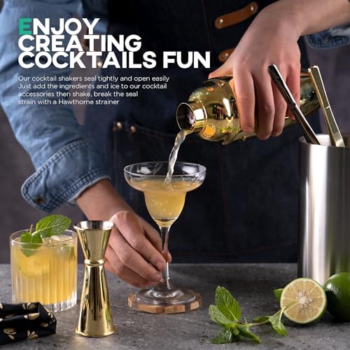 Homestia Gold Cocktail Shaker Set Exclusive Tool Kit