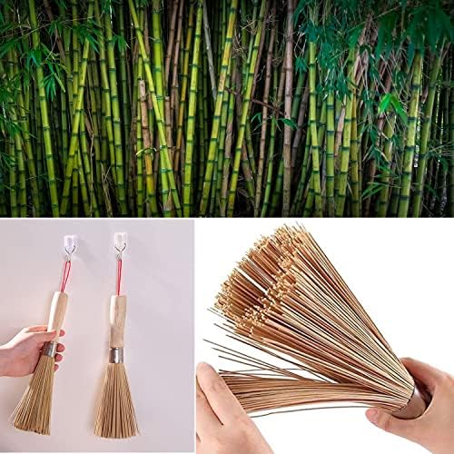 2Pack Natural Bamboo Wok Brushes for Kitchen Cleaning