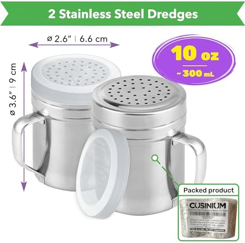 CUSINIUM Metal Salt Pepper Dredge Shakers