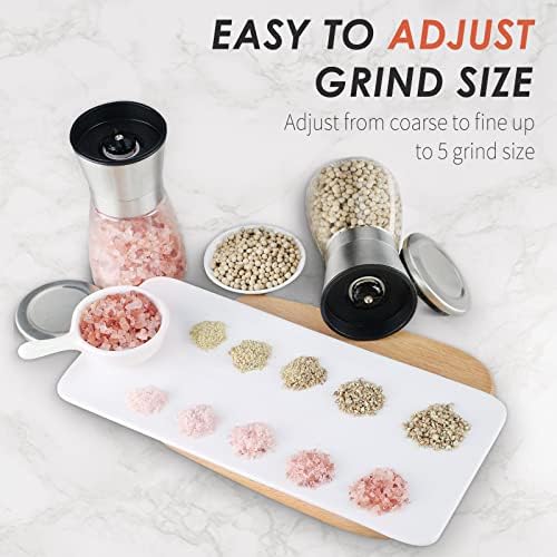 Stainless Steel Salt or Pepper Grinder with Adjustable Ceramic Blades